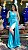 VESTIDO LONGO ZIBELINE UM OMBRO SO LAÇO FENDA VERDE TIFFANY - Imagem 3