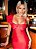 VESTIDO MIDI ESTILO CORPETE PRADA ALÇA FINA E COM BABADO FENDA VERMELHO - Imagem 2