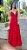 VESTIDO LONGO MICROTULE BABADO SAIA DECOTE EM V VERMELHO - Imagem 1