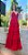 VESTIDO LONGO MICROTULE BABADO SAIA DECOTE EM V VERMELHO - Imagem 3