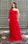 VESTIDO LONGO MICROTULE COM GLITTER UM OMBRO SO COM CAPA VERMELHO JV - Imagem 1