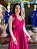 VESTIDO MICROTULE COM GLITTER ALÇA COM DETALHE DE BABADOS RECORTE CINTURA FUCSIA CA - Imagem 3