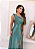 VESTIDO LONGO CETIM COM ELASTANO UM OMBRO SÓ LAÇO FENDA LATERAL VERDE MUSGO - Imagem 2