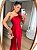 VESTIDO LONGO CETIM COM ELASTANO UM OMBRO SÓ LAÇO FENDA LATERAL VERMELHO - Imagem 2