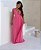 VESTIDO LONGO MICROTULE DECOTE E LATERAIS EM TULE ROSA CHICLET - Imagem 1