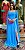 VESTIDO LONGO CHIFFON ESTILO CORPETE MANGA CAPA COM FENDA LATERAL AZUL SERENITY - Imagem 2