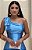 VESTIDO LONGO CETIM COM ELASTANO UM OBRO SÓ LAÇO FENDA LATERAL  AZUL SERENITY - Imagem 2