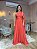 VESTIDO LONGO MICROTULE COM GLITTER UM OMBRO SO COM CAPA CORAL JV - Imagem 1