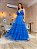 VESTIDO LONGO MICROTULE CAMADAS NA  SAIA ALCINHA FINA AZUL ROYAL KO - Imagem 1