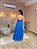 VESTIDO LONGO MICROTULE CAMADAS NA  SAIA ALCINHA FINA AZUL ROYAL KO - Imagem 2