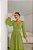 VESTIDO LONGO CHIFFON M/L CINTURA TRANSPASSADA COM RECORTE VERDE LIMAO - Imagem 2