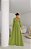 VESTIDO LONGO CHIFFON M/L CINTURA TRANSPASSADA COM RECORTE VERDE LIMAO - Imagem 1