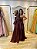 VESTIDO LONGO ZIBELINE UM OMBRO SO LAÇO CINTURA MARSALA NT - Imagem 1