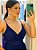 VESTIDO LONGO MICROTULE DE ALCINHA AZUL MARINHO - Imagem 3