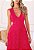 VESTIDO LONGO DE LESE BUSTO EM V AMARRAÇÃO NAS COSTAS PINK - Imagem 1