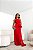 VESTIDO LONGO LUREX COM RECORTE CINTURA LAÇO CINTURA VERMELHO JM - Imagem 1