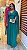 VESTIDO LONGO MICROTULE BUSTO EM V  MANGA EXSTRA LONGA CINTURA DRAPEADO VERDE OLIVA - Imagem 2