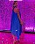 VESTIDO NEW MIDI UM OMBRO SÓ COM MANGA BARRA IRREGULAR AZUL ROYAL - Imagem 2