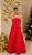 VESTIDO LONGO CREPE DE SEDA TOMARA QUE CAIA C/CINTO VERMELHO DOT - Imagem 1