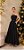 VESTIDO LONGO CREPE DE SEDA TOMARA QUE CAIA C/CINTO PRETO DOT - Imagem 1