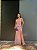 VESTIDO LONGO LUREX ESTILO SEREIA FENDA LATERAL ALÇA FINA COM REGULAGEM ROSE - Imagem 1
