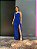 VESTIDO LONGO LUREX ESTILO SEREIA FENDA LATERAL ALÇA FINA COM REGULAGEM  AZUL ROYAL - Imagem 1