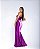 VESTIDO LONGO CETIM COM TOQUE DE SEDA ESTILO SEREIA FENDA LATERAL FUCSIA - Imagem 3