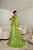 VESTIDO LONGO LUREX ESTILO CORPETE ALÇA COM AMARRAÇÃO VERDE OLIVA - Imagem 2