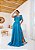 VESTIDO LONGO LUREX ESTILO CORPETE ALÇA COM AMARRAÇÃO  AZUL SERENITY - Imagem 1