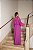 VESTIDO LONGO MICROTULE MANGA LONGA DE DECOTE V C/TULE FUCSIA - Imagem 2