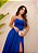 VESTIDO LONGO ZIBELINE TOMARA QUE CAIA FENDA LATERAL  AZUL ROYAL - Imagem 2