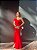 VESTIDO LONGO CREPE COM ELASTANO UM OMBRO SO DETALHE BABADO FENDA LATERAL VERMELHO - Imagem 2