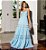 VESTIDO LONGO CHIFFON ESTILO CORPETE DETALHE RENDA SAIA AZUL SERENITY - Imagem 1