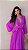 VESTIDO LONGO CREPE DE SEDA MANGA LONGA RECORTE CINTURA SAIA PLISSADA FUCSIA - Imagem 1