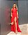 VESTIDO LONGO HOT PANT CREPE MIL FORMAS FENDA LATERAL VERMELHO - Imagem 1