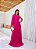 VESTIDO LONGO CREPE DE SEDA UM OMBRO SO ESTILO CAPA SAIA PLISSADA PINK - Imagem 1