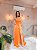 VESTIDO LONGO ZIBELINE ALÇA FINA DETALHE LAÇO CINTURA FENDA LATERAL CORAL - Imagem 1