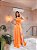 VESTIDO LONGO ZIBELINE ALÇA FINA DETALHE LAÇO CINTURA FENDA LATERAL CORAL - Imagem 2
