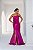 VESTIDO LONGO ZIBELINE TOMARA QUE CAIA BUSTO DRAPEADO DETALHE FLOR CINTURA ESTILO SEREIA FUCSIA - Imagem 1