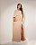 VESTIDO LONGO CREPE UM OMBRO SO COM CAPA FENDA LATERAL BEGE - Imagem 1
