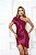 VESTIDO CURTO CETIM COM TOQUE DE SEDA UM OMBRO SO FUCSIA - Imagem 1