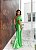 VESTIDO LONGO CETIM COM TOQUE DE SEDA ESTILO SEREIA FENDA LATERAL VERDE NEON - Imagem 3