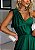 VESTIDO LONGO MICROTULE COM GLITTER UM OMBRO SO ESTILO CORPETE DETALHE LAÇO VERDE ESMERALDA - Imagem 1