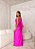 VESTIDO LONGO JERSEY UM OMBRO SÓ MANGA LONGA VAZADA DETALHE BUSTO FENDA LATERAL PINK - Imagem 1