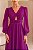 VESTIDO LONGO CREPE DE SEDA M/L VAZADO BUSTO DECOTE COSTAS EM V FUCSIA - Imagem 2