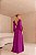 VESTIDO LONGO CREPE DE SEDA M/L VAZADO BUSTO DECOTE COSTAS EM V FUCSIA - Imagem 3