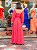 VESTIDO LONGO MICROTULE C/GLITTER MANGA LONGA SAIA PLISSADA DECOTE EM TULE CORAL - Imagem 2