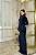 VESTIDO JERSEY LONGO GOLA ALTA M/L DECOTE GOTA FRENTE AZUL MARINHO - Imagem 3
