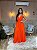 VESTIDO LONGO CREPE 3 MARIAS RECORTE LARANJA - Imagem 1