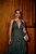 VESTIDO LONGO MICROTULLE LUREX CAMADAS VERTICAIS ALÇA FINA VERDE OLIVA - Imagem 2